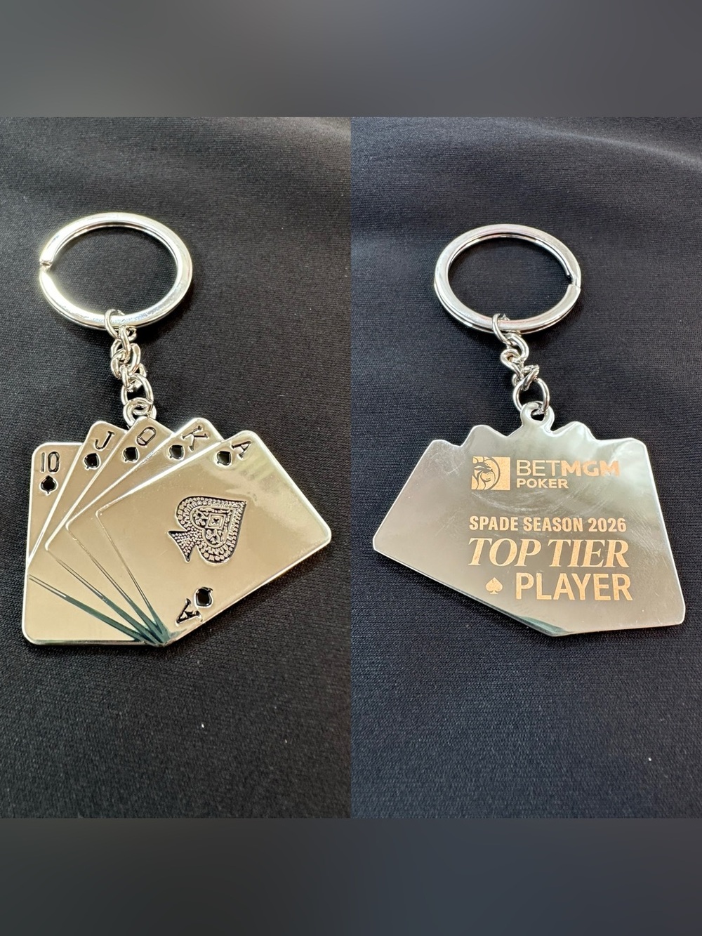 BETMGM Poker Top Tier Player Silver Keychain Spade Season 2026
